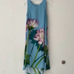 Anthropologie silk floral dress size 2